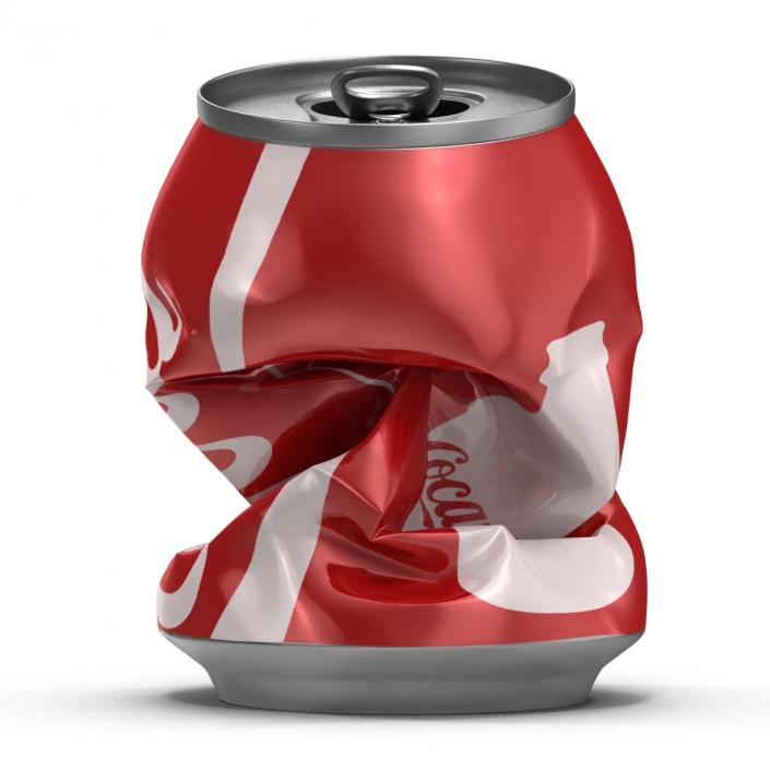 3D Crushed Soda Can 3 Coca Cola model