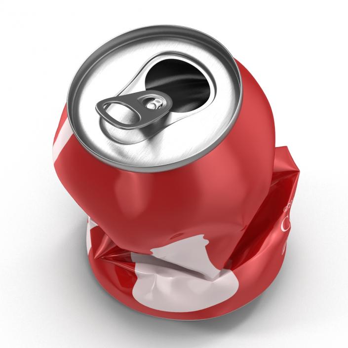 3D Crushed Soda Can 3 Coca Cola model