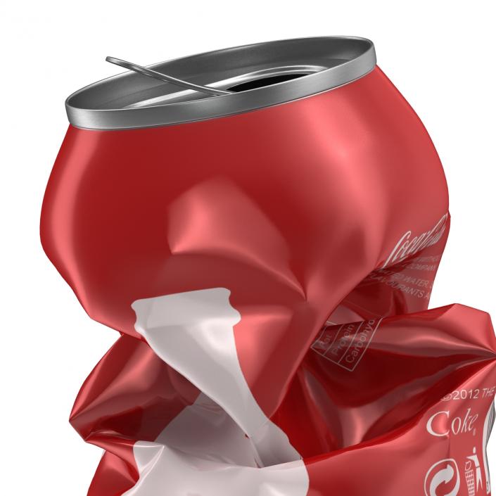 3D Crushed Soda Can 3 Coca Cola model