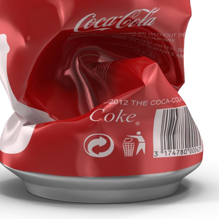 3D Crushed Soda Can 3 Coca Cola model