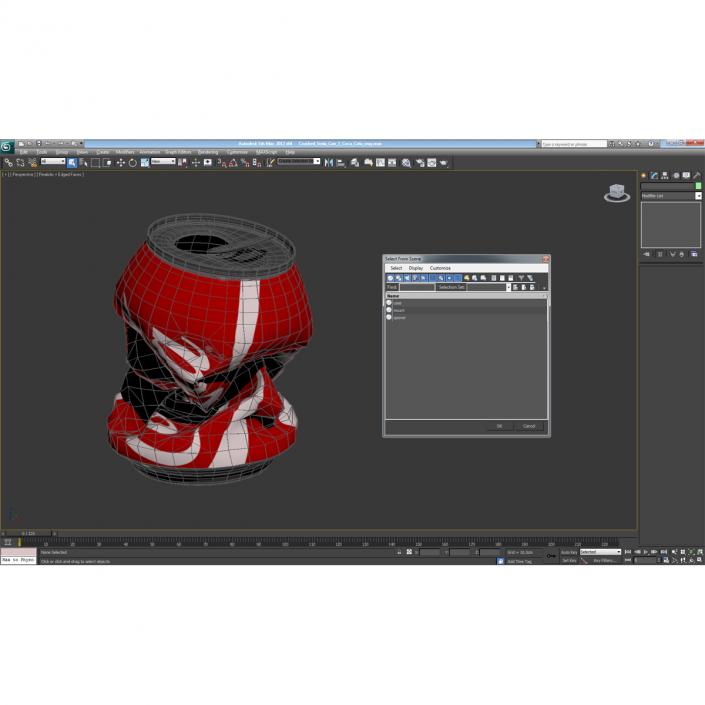 3D Crushed Soda Can 3 Coca Cola model