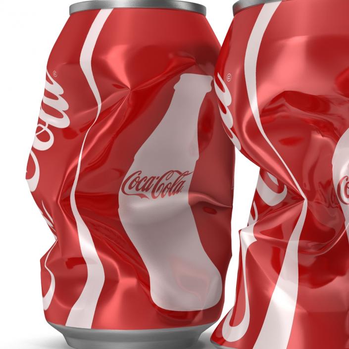 3D Crushed Soda Cans Set Coca Cola