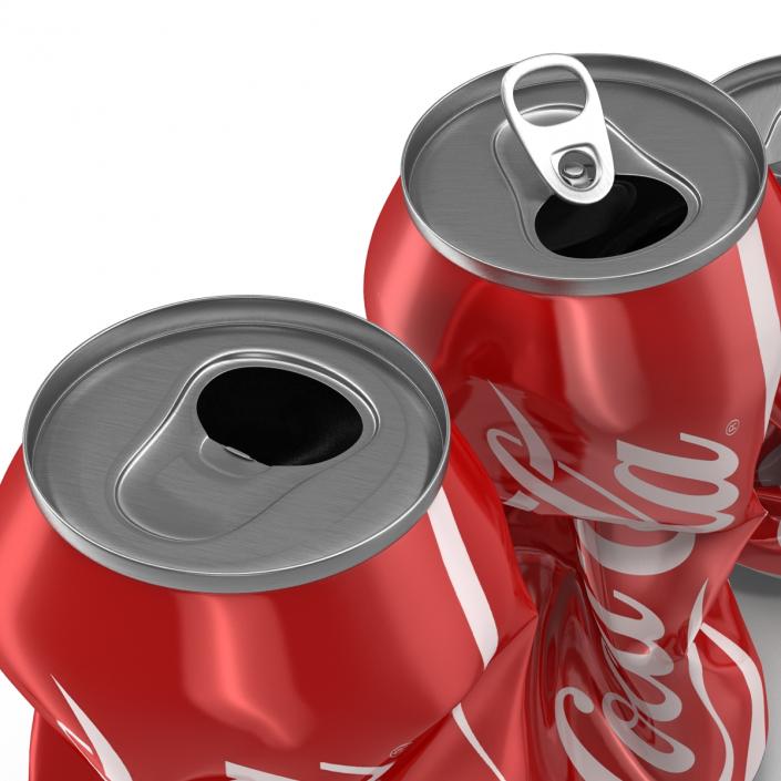 3D Crushed Soda Cans Set Coca Cola