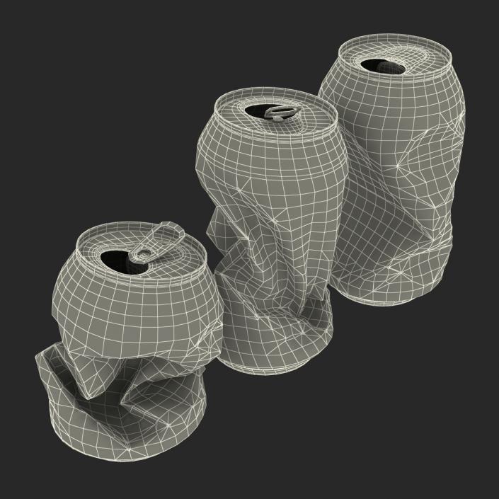 3D Crushed Soda Cans Set Coca Cola