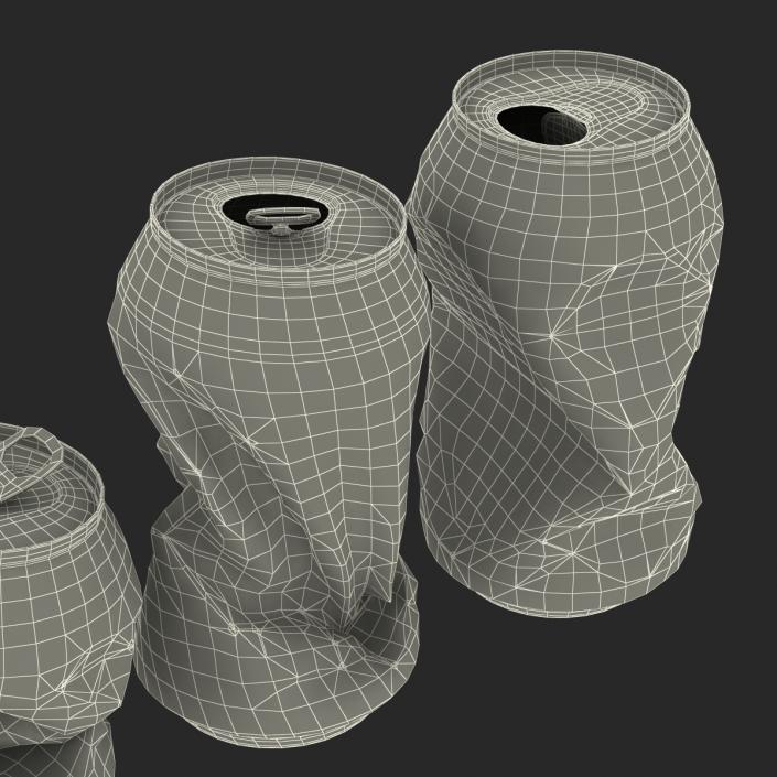 3D Crushed Soda Cans Set Coca Cola