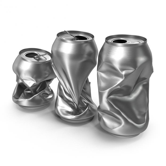 3D Crushed Soda Cans Set