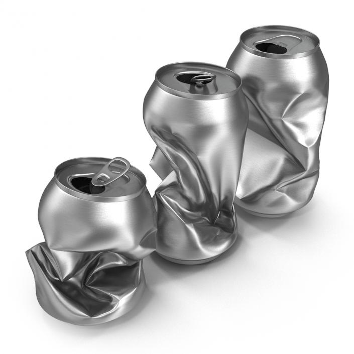 3D Crushed Soda Cans Set