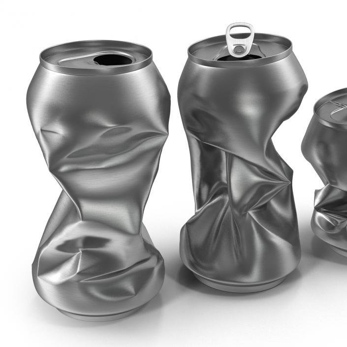 3D Crushed Soda Cans Set