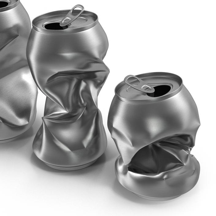 3D Crushed Soda Cans Set