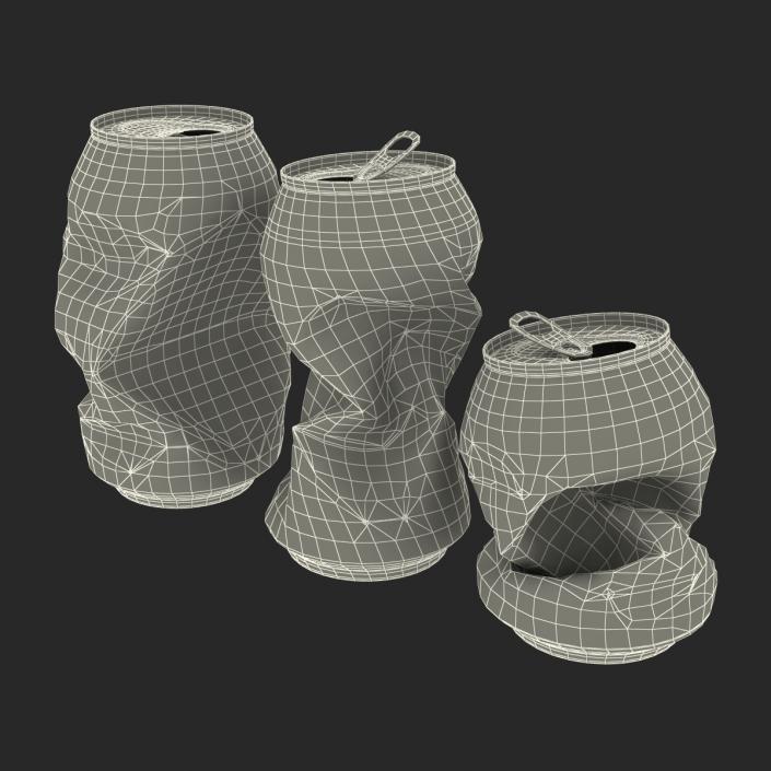 3D Crushed Soda Cans Set