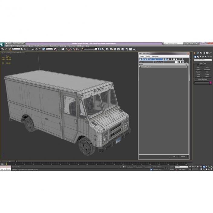 3D Post Office Truck Simple Interior model