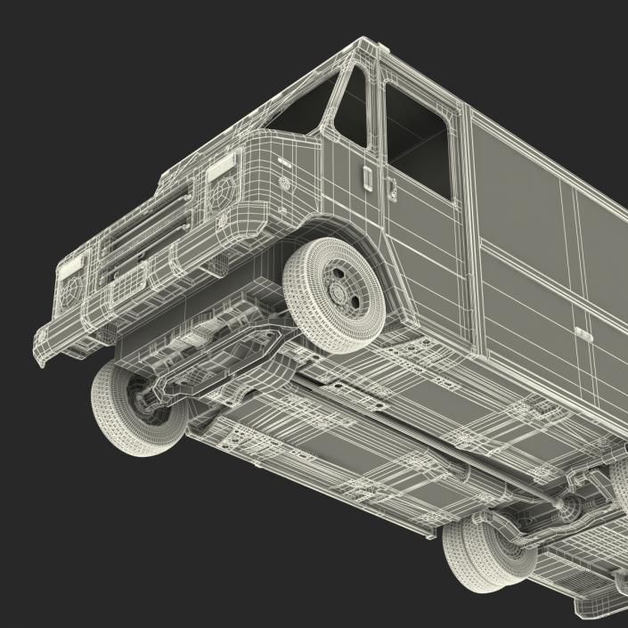 3D Post Office Truck Simple Interior model