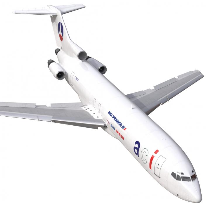 3D Boeing 727-200F Air France Rigged model