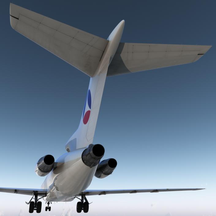 3D Boeing 727-200F Air France Rigged model