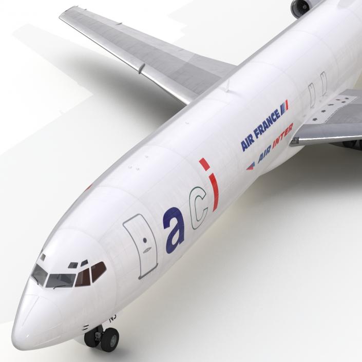 3D Boeing 727-200F Air France Rigged model