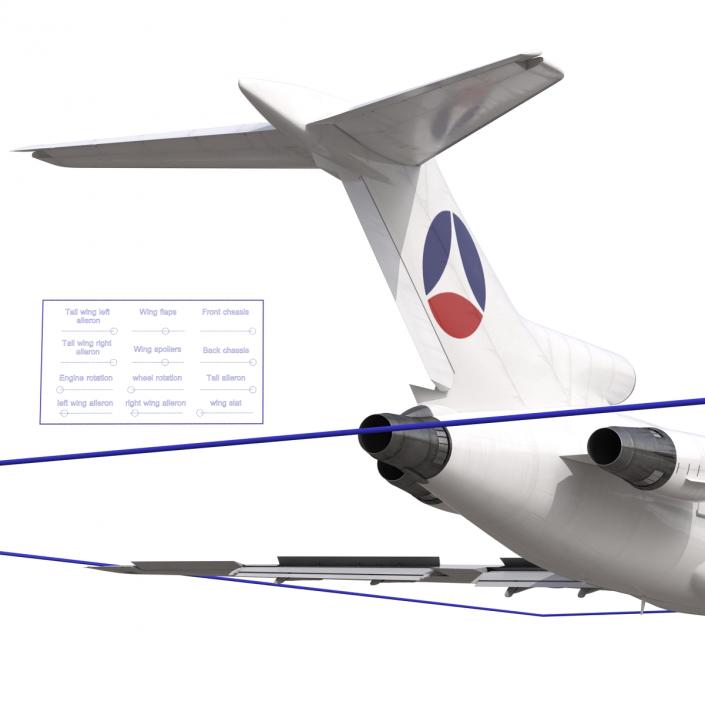 3D Boeing 727-200F Air France Rigged model