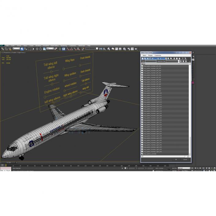 3D Boeing 727-200F Air France Rigged model