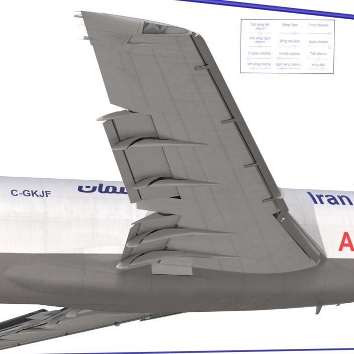 Boeing 727-200F Iran Aseman Rigged 3D model