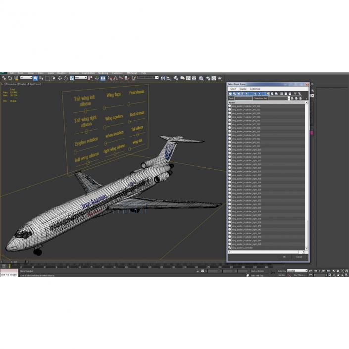 Boeing 727-200F Iran Aseman Rigged 3D model