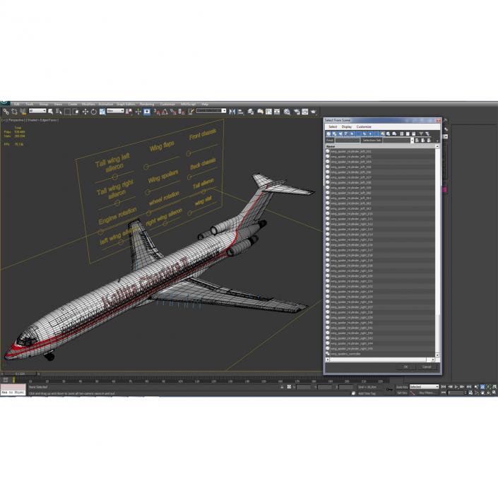 Boeing 727-200F Kalitta Air Rigged 3D model