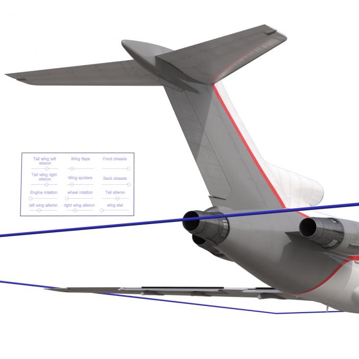 Boeing 727-200F Kalitta Air Rigged 3D model