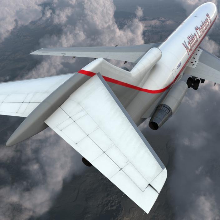 Boeing 727-200F Kalitta Air Rigged 3D model