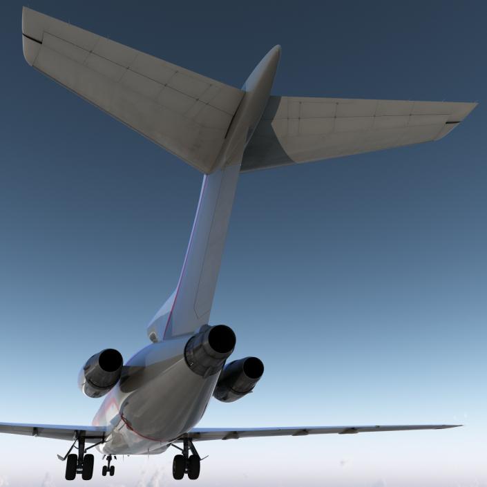 Boeing 727-200F Kalitta Air Rigged 3D model