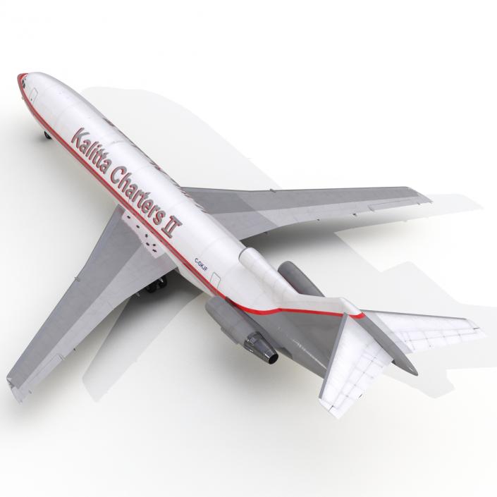 Boeing 727-200F Kalitta Air Rigged 3D model