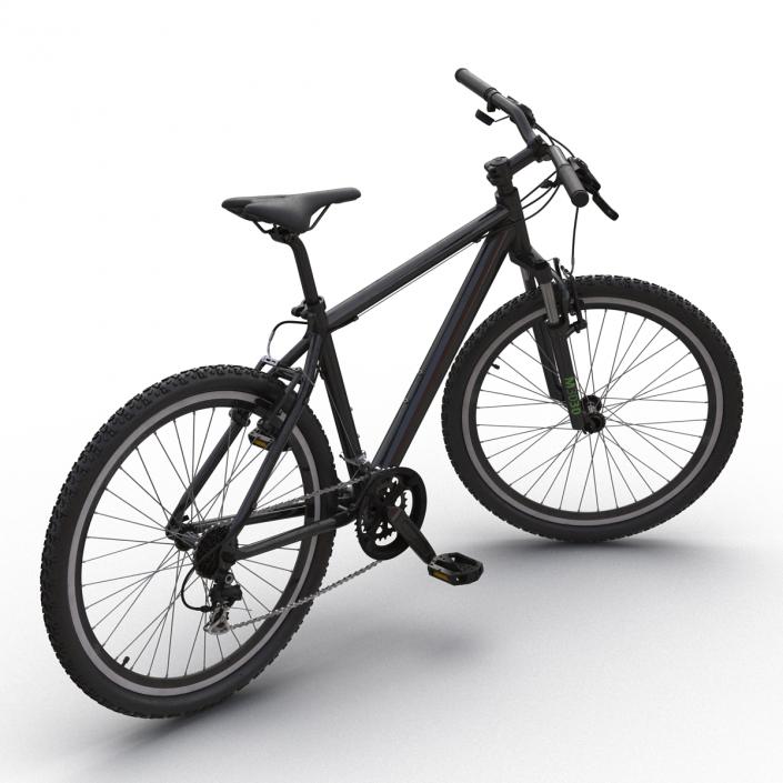 Mountain Bike Generic Black Rigged 3D model