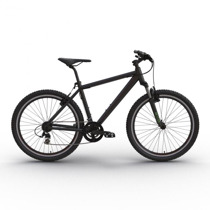 Mountain Bike Generic Black Rigged 3D model