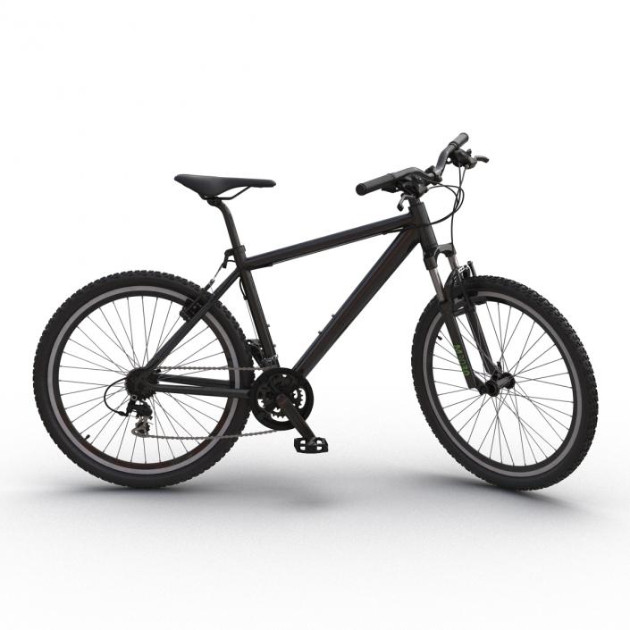 Mountain Bike Generic Black Rigged 3D model