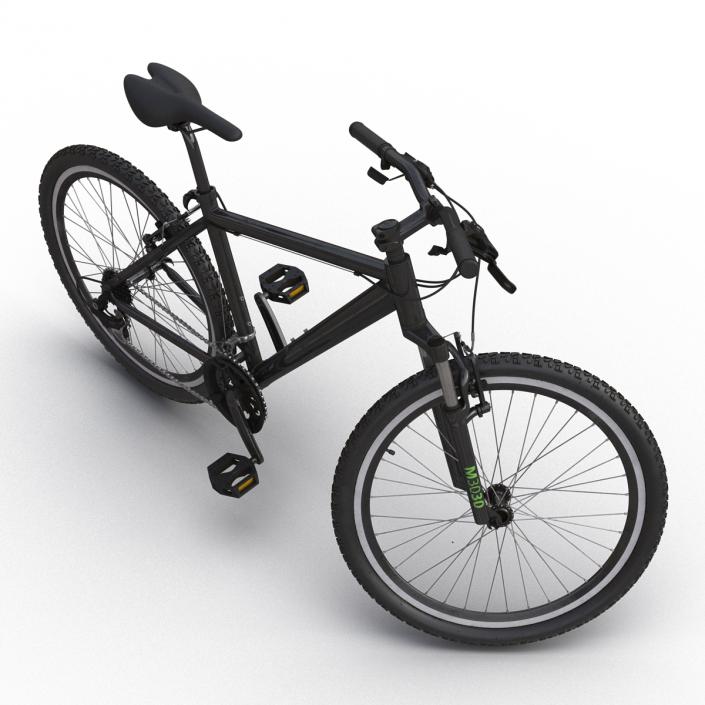 Mountain Bike Generic Black Rigged 3D model