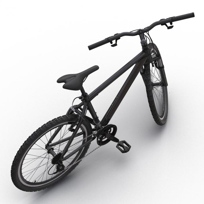 Mountain Bike Generic Black Rigged 3D model