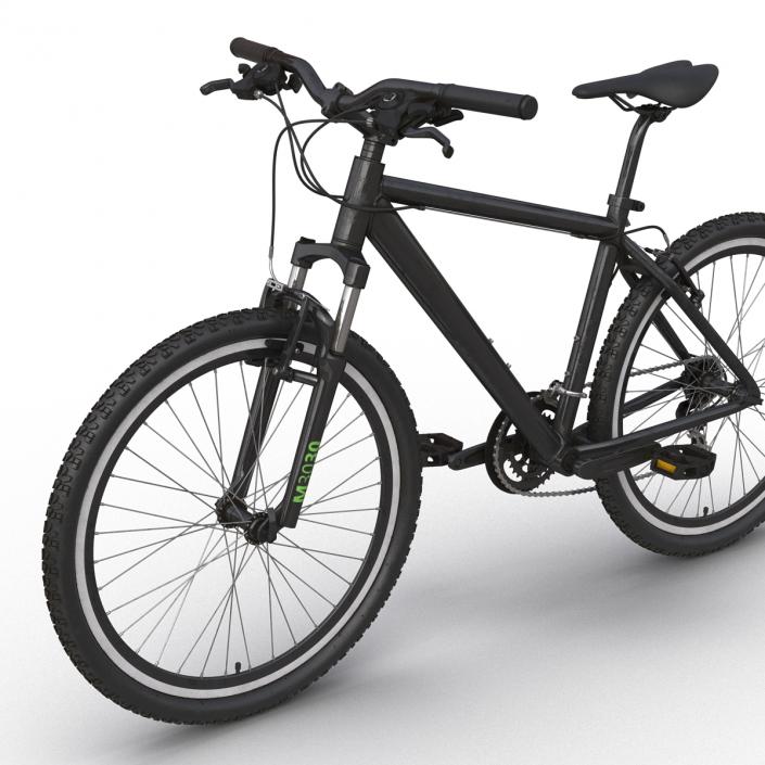 Mountain Bike Generic Black Rigged 3D model