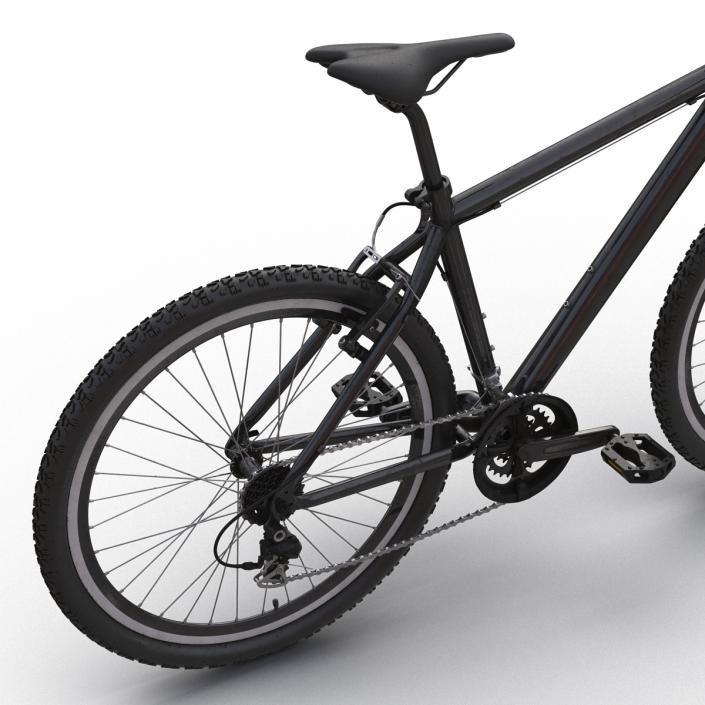 Mountain Bike Generic Black Rigged 3D model