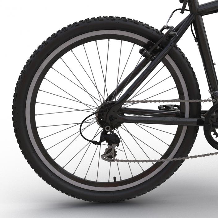 Mountain Bike Generic Black Rigged 3D model