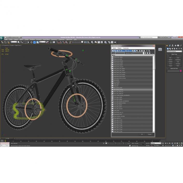 Mountain Bike Generic Black Rigged 3D model