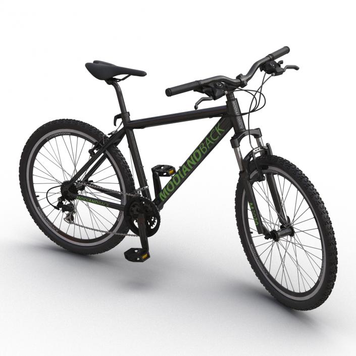 3D Mountain Bike Black Rigged