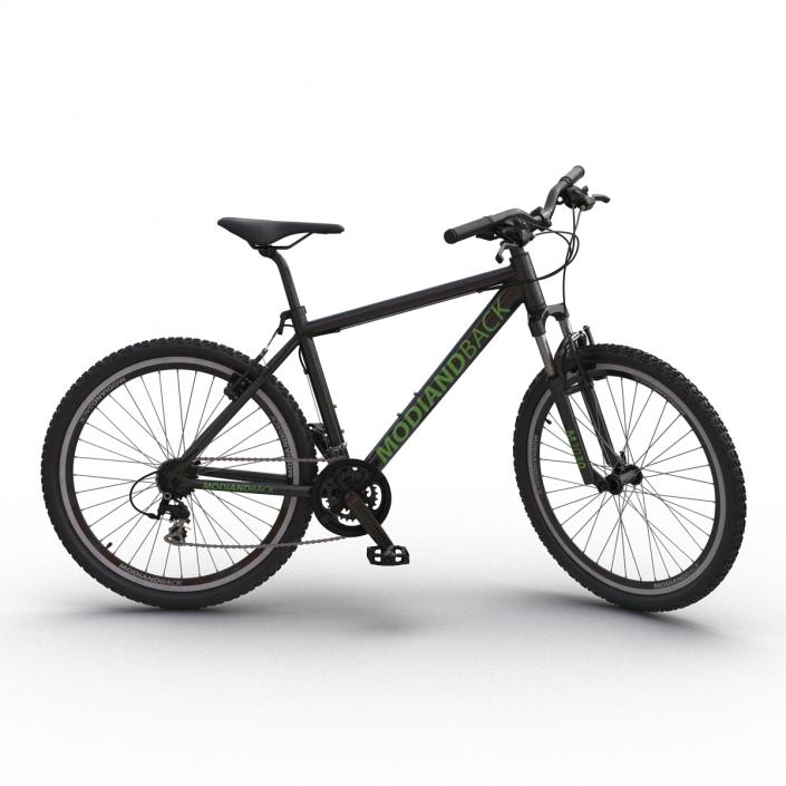 3D Mountain Bike Black Rigged