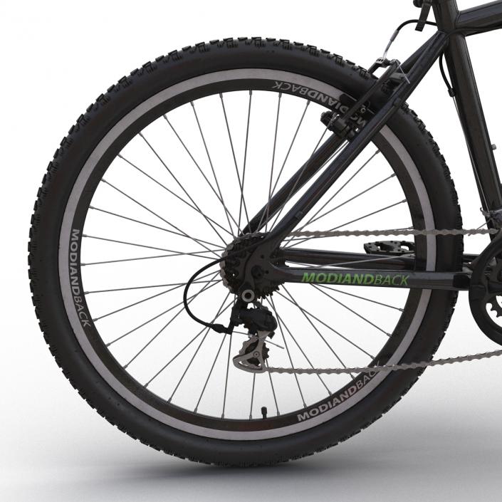 3D Mountain Bike Black Rigged