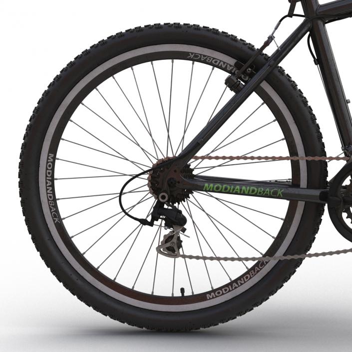 3D Mountain Bike Black Rigged