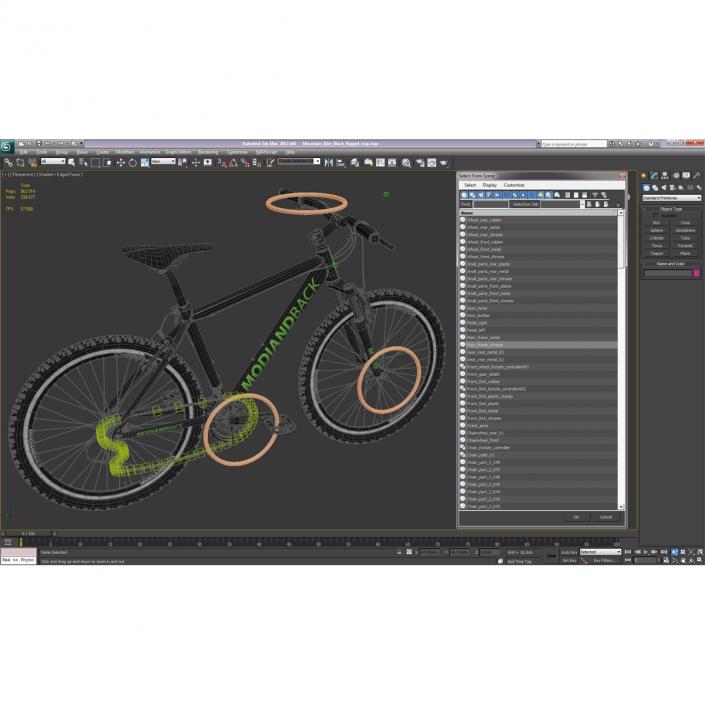 3D Mountain Bike Black Rigged