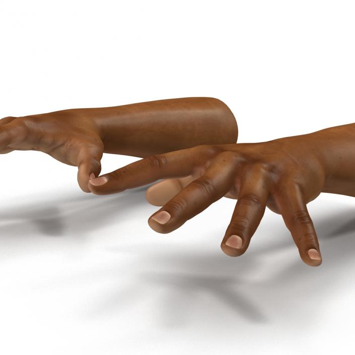 3D African Man Hands 3 Pose 4