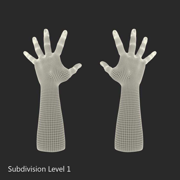 3D African Man Hands 3 Pose 4