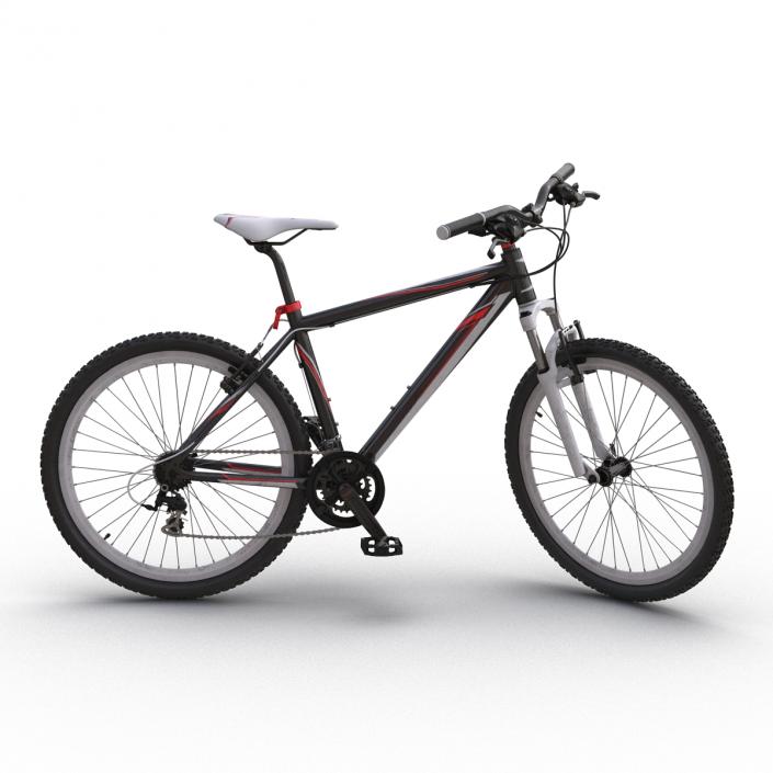 Mountain Bike Generic Red Rigged 3D