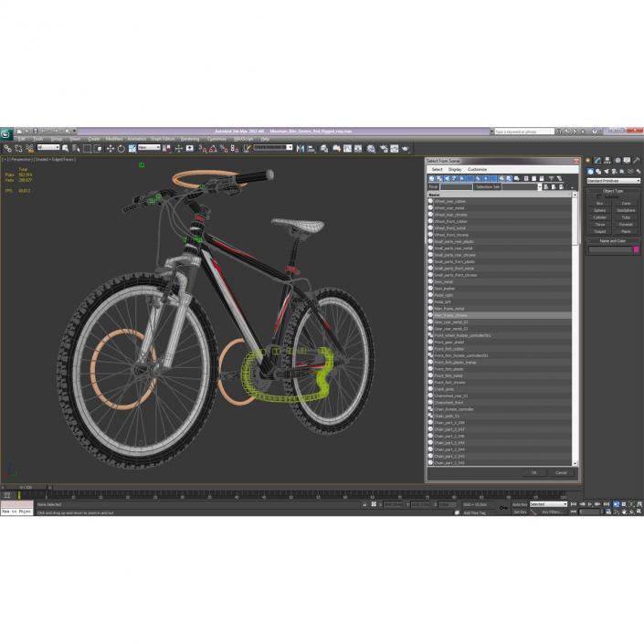 Mountain Bike Generic Red Rigged 3D