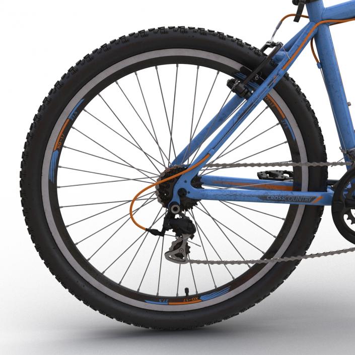 3D model Mountain Bike Blue Rigged