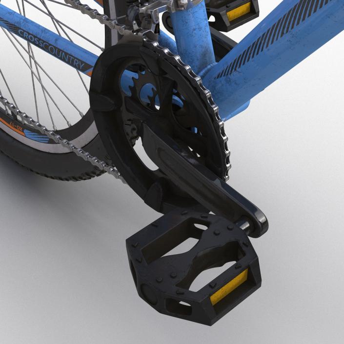 3D model Mountain Bike Blue Rigged