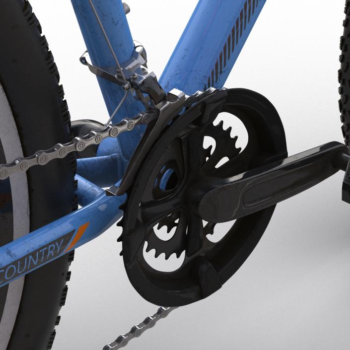 3D model Mountain Bike Blue Rigged