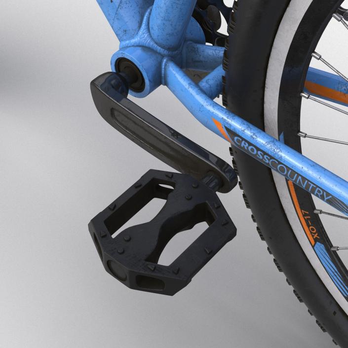 3D model Mountain Bike Blue Rigged